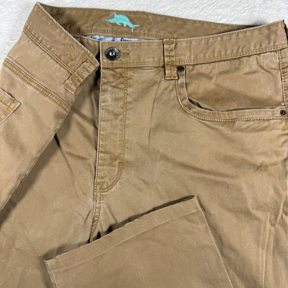 Tommy Bahama Boracay Mens 38x29 inch Beige Stretch 5-Pocket Straight Leg Pants